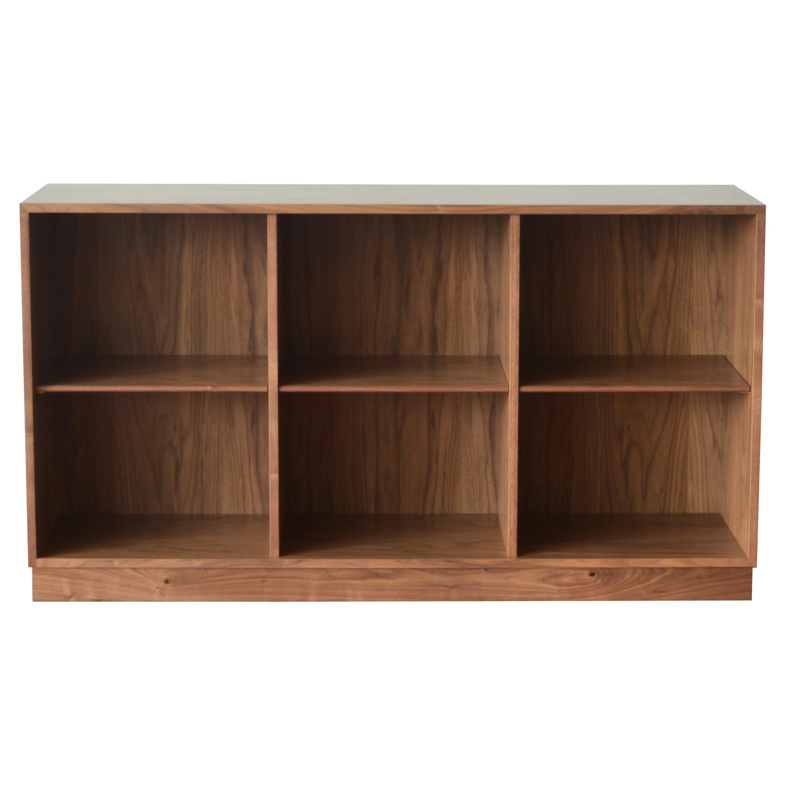 FF08 Low Bookcase in Walnut by Stokes Furniture For Sale
