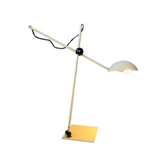 Adjustable White Mid Century Desk Lamp, 1970s