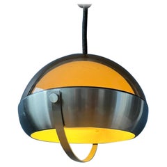 Vintage Mid Century Space Age Pendant Light- Lakro Pendant Lamp, 70s Rise and Fall Lamp