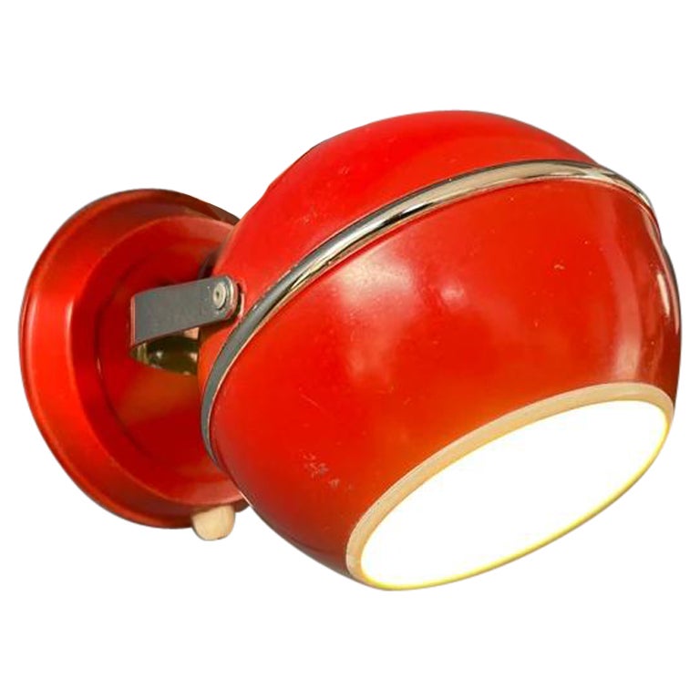 Red Mid Century Space Age Eyeball Wall Lamp, 1970s For Sale