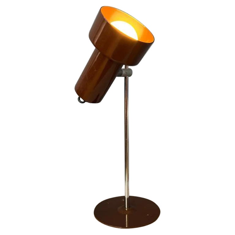 Vintage Brown Adjustable Space Age Desk Lamp, 1970s For Sale