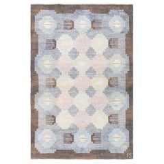 Retro Swedish Flat Woven Rug by Ingegerd Silow