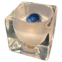 Mid-Century-Tischlampe „Eiswürfel“ aus Glas von Peill & Putzler, 1970er Jahre