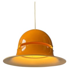 Vintage Unique Mid Century Space Age Pendant Lamp in Yellow Colour, 1970s