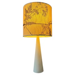 Elegant Mid Century Desk Lamp With Beautifully Patterned Shade, 1970s