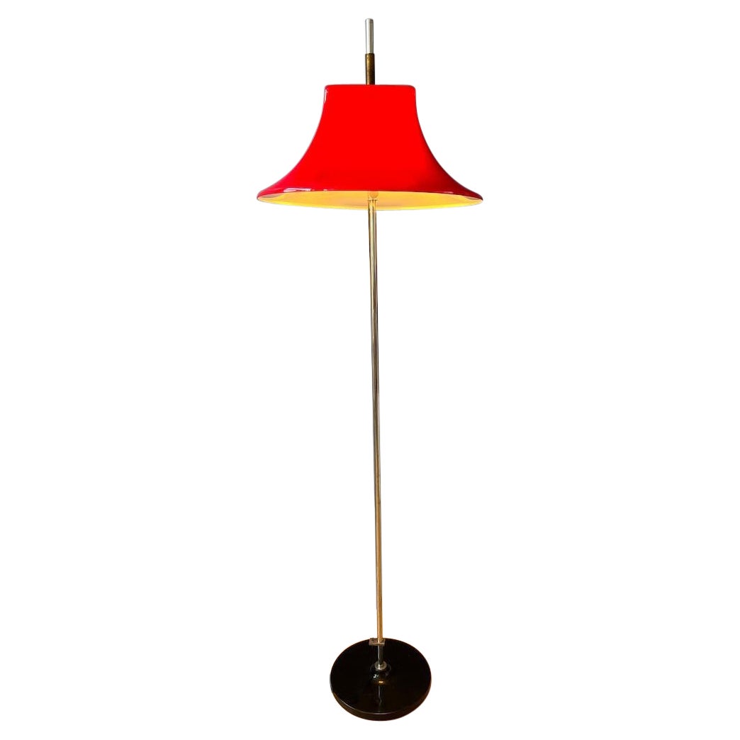 Mid Century Red Willem Hagoort Space Age Acrylic Glass Floor Lamp, 1970s For Sale