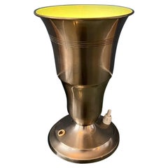Metall Trompeten-Deckenfluter-Tischlampe „Cup“ aus Metall in Silberfarbe, 1970er Jahre