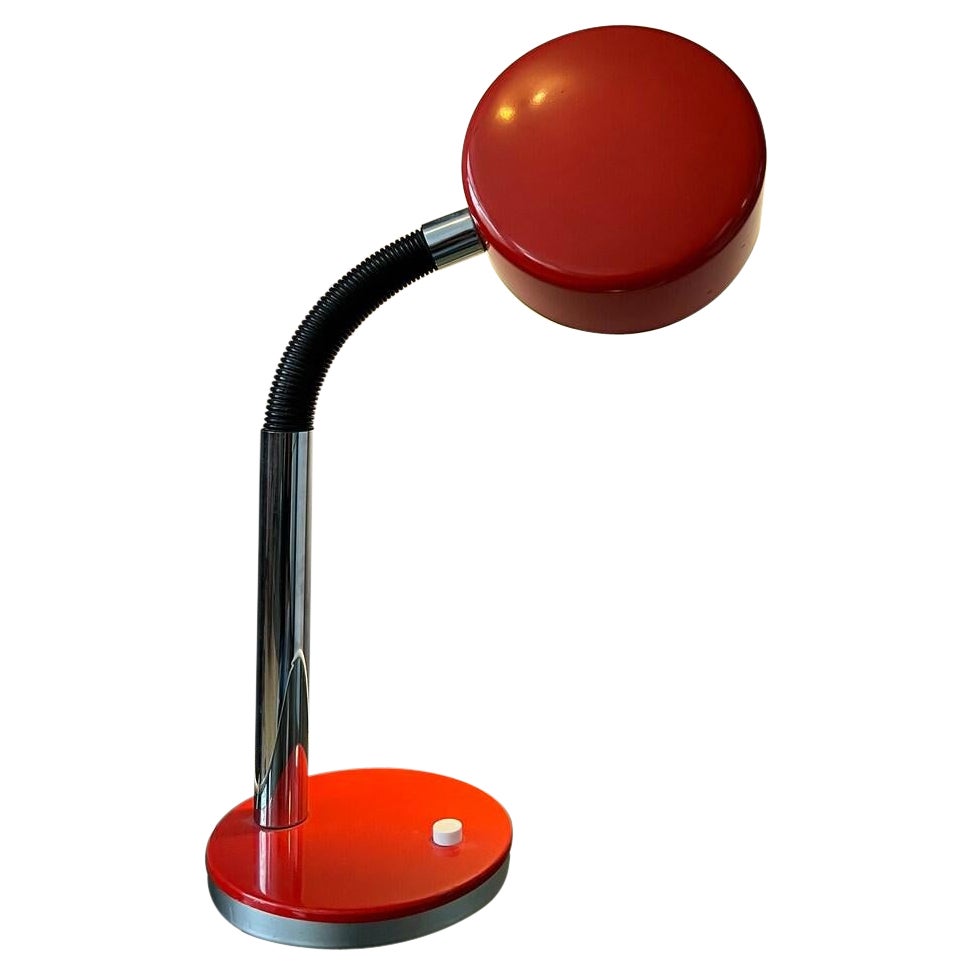 Red Adjustable Mid Century Cosack Table Lamp, 1970s For Sale