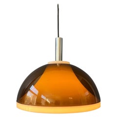 Retro Brown Smoked Acrylic Glass Space Age Pendant Lamp by Dijkstra, 1970s