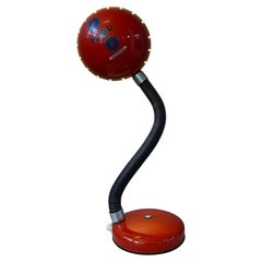 Lampada da tavolo Spage Age vintage flessibile rossa, anni '70