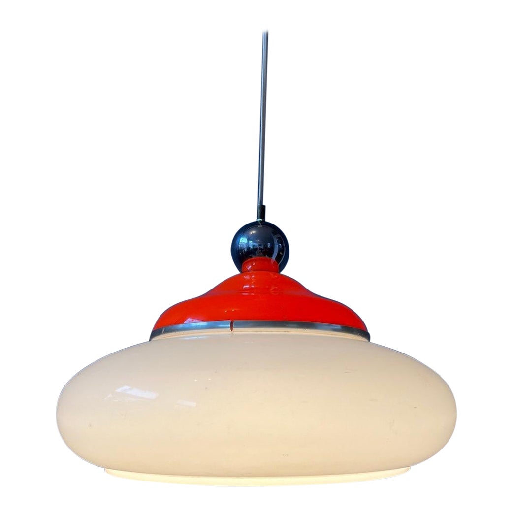 Mid Century Vintage Space Age Pendant Light Fixture Lamp, 1970s For Sale
