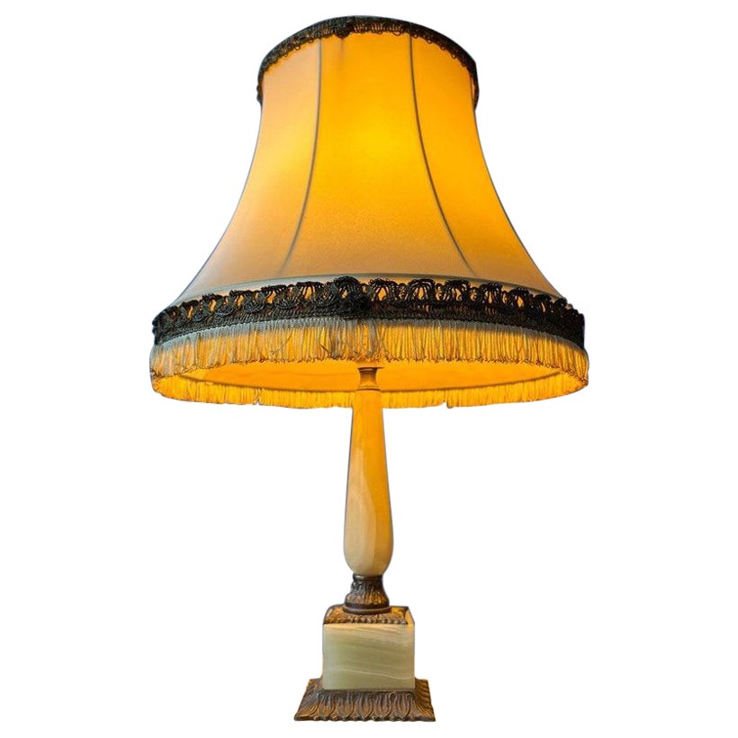 Art Deco Style Table Lamp with Marble Base, 1970s For Sale