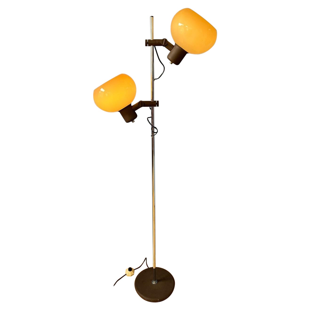 Vintage Herda Mushroom Floor Lamp Space Age Guzzini Style Standing Light, 1970s For Sale