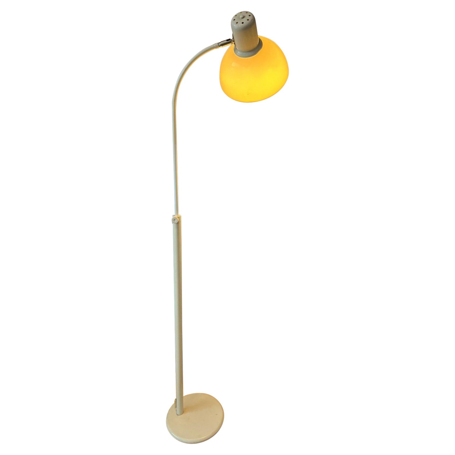 Beige Mid Century Floor Lamp with Plexiglass Shade, 1970s For Sale