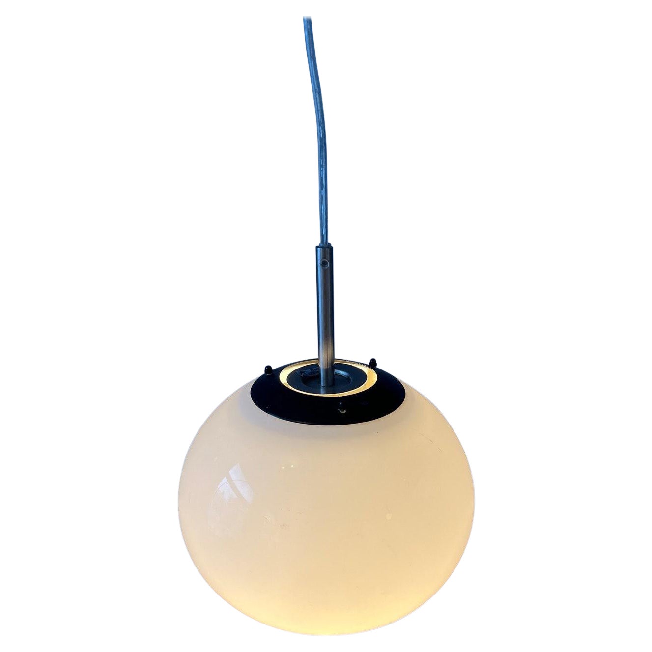 Small White Space Age Mushroom Pendant Lamp, 1970s