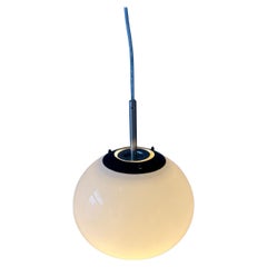 Petite lampe suspendue champignon blanche de l'ère spatiale, 1970