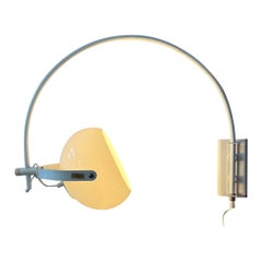 Retro Beige Space Age Mushroom Arc Wall Lamp with Plexiglass Shade, 1970s