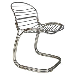 Chaise moderne italienne en acier chromé Sabrina par Gastone Rinaldi pour Rima, 1970