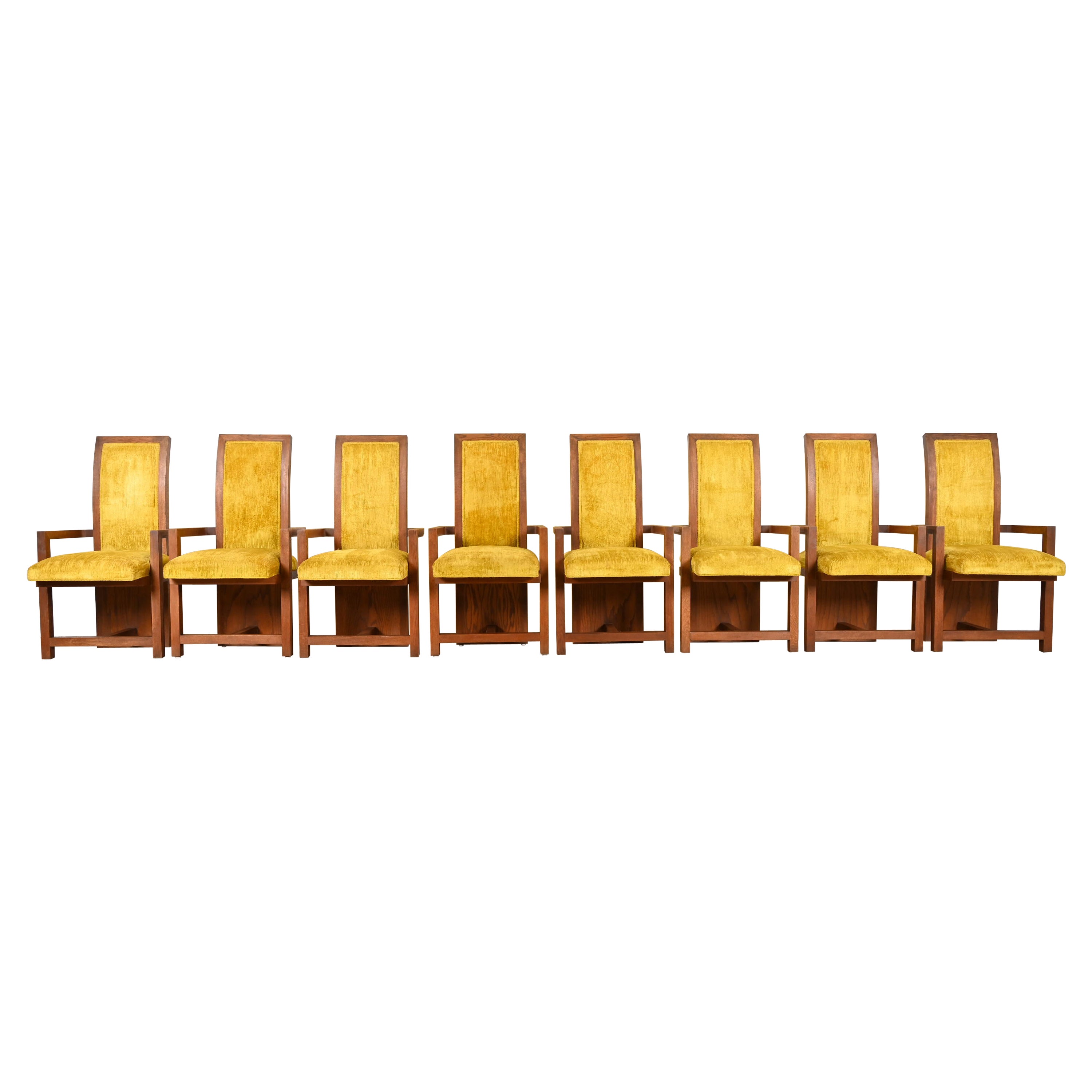 Frank Lloyd Wright for Heritage Henredon Taliesin Dining Armchairs, Set of 8
