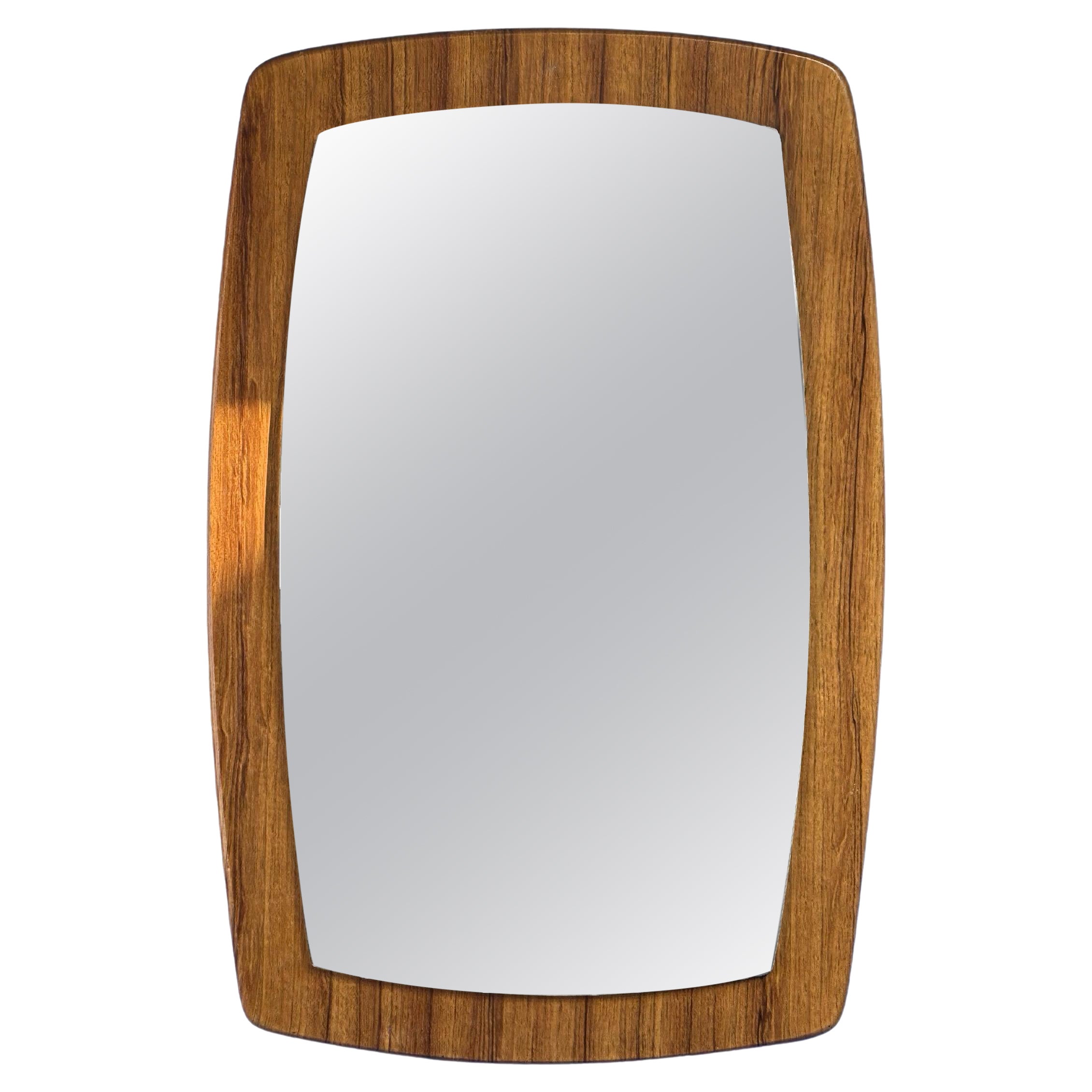 Mid-Century, Danish Style, Formica, Teak Wood Effect, Wall Mirror  For Sale