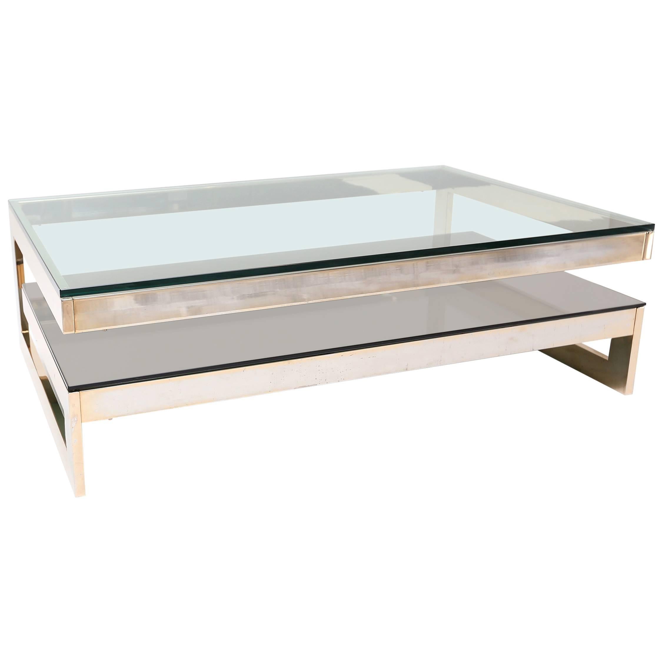 23 KT Gold Layered Two Tier Coffee Table