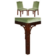 Paire d'anciennes chaises d'appoint sculptées en ormeau de style victorien THOMAS CHIPPENDALE