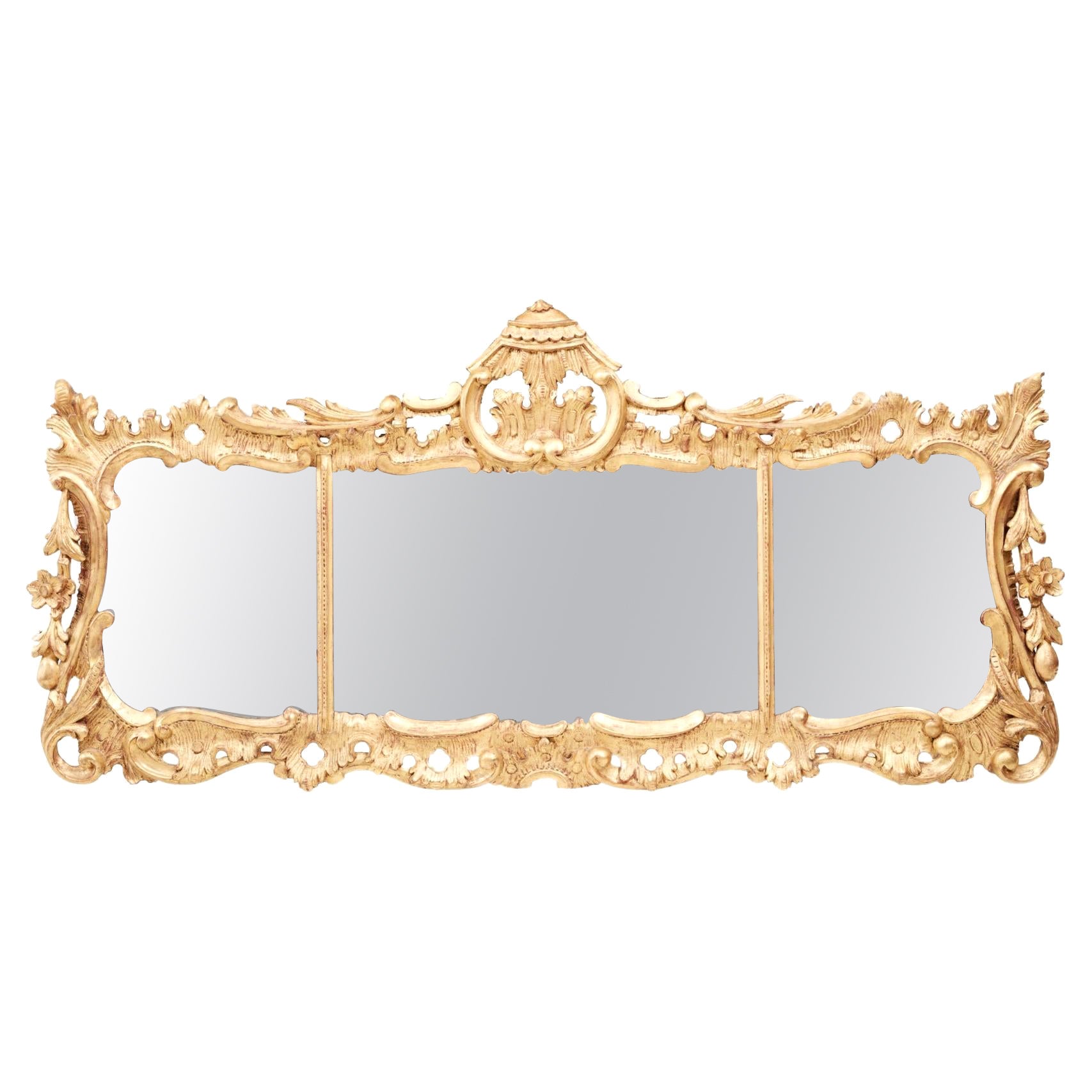 18th Century Gilt Overmantel Mirror For Sale