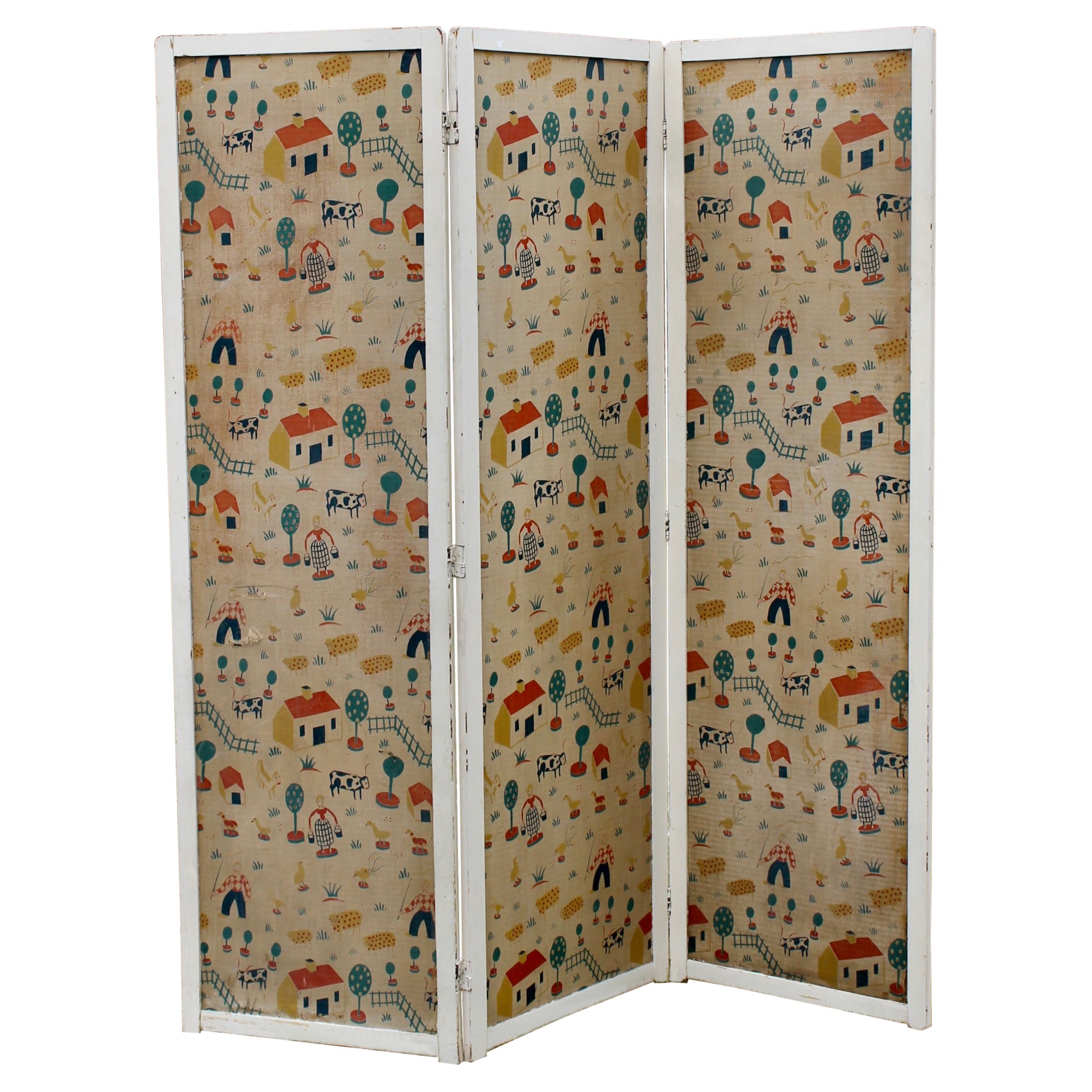 Ilonka Karasz (attributed) Nursery Wallpaper Screen For Sale