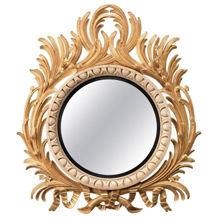 Large Acanthus Convex Mirror For Sale at 1stdibs