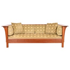 Vintage Stickley Mission Arts and Crafts Cherry Wood Settle Sofa