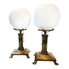 Antique Orient Express table lamps/ Modified