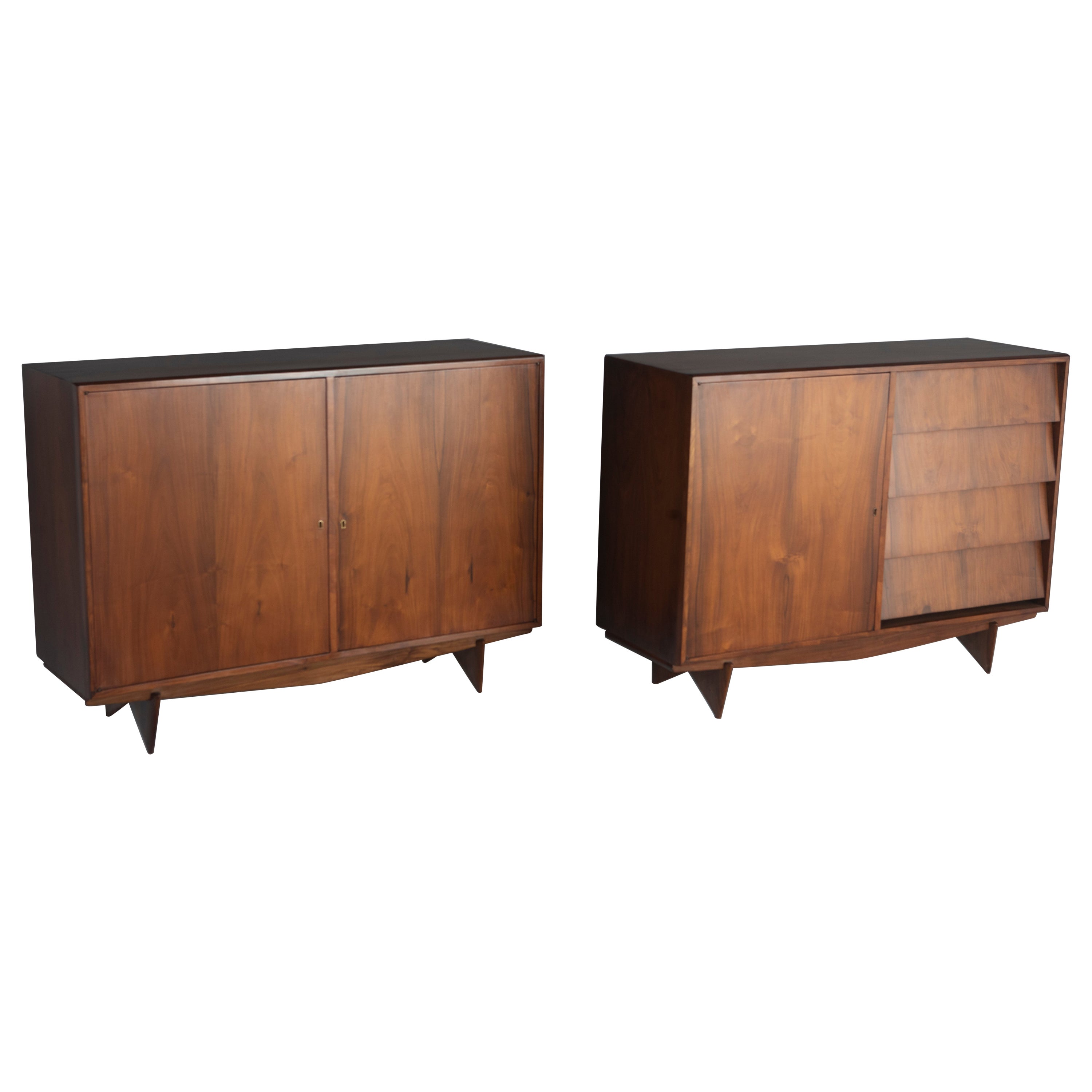 Mid-Century Modern Pair of Sideboards by Carlo Hauner, 1950s For Sale