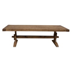 Large french monastery table from the 1950s in solid oak