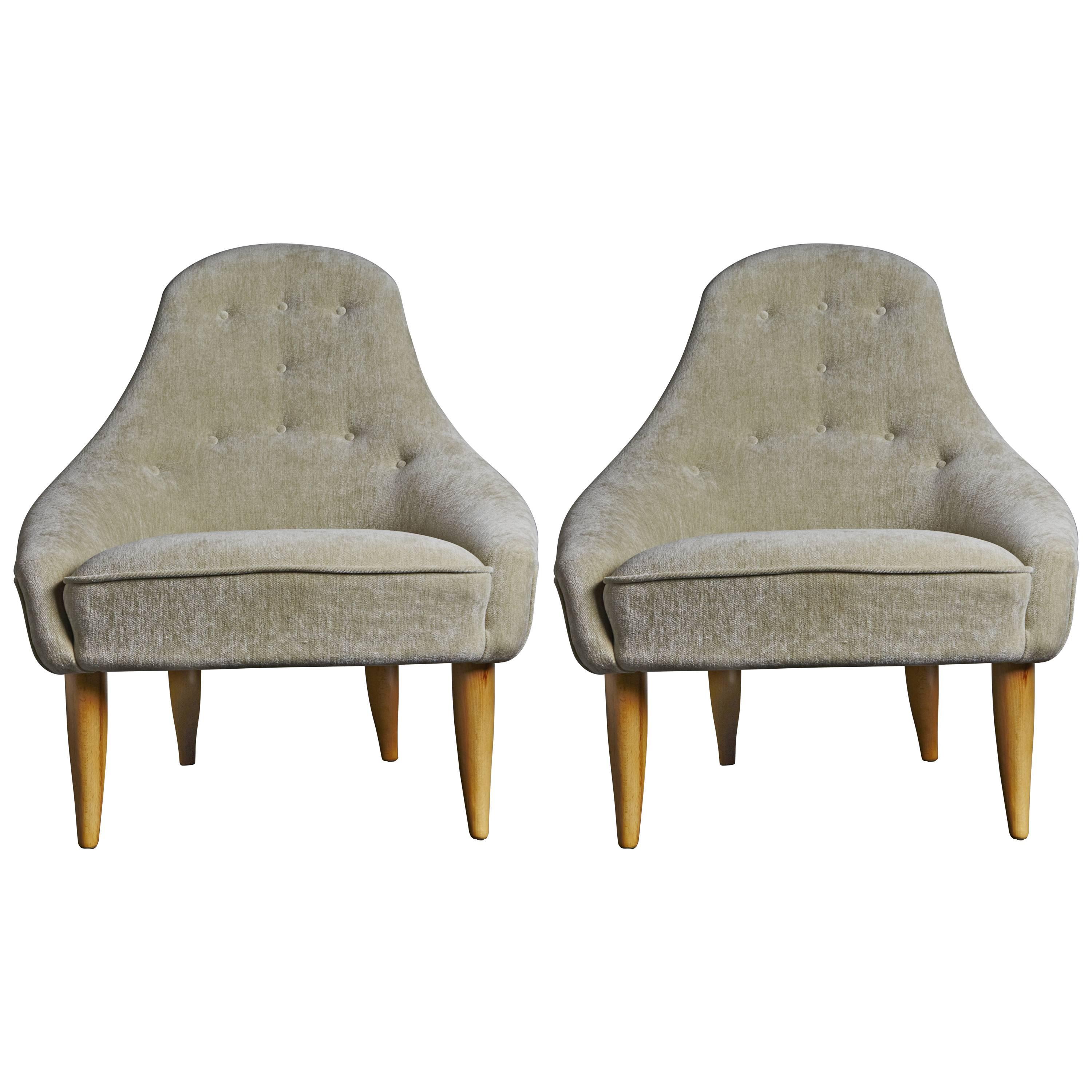 Pair of Armchairs by Kerstin Hörlin Holmquist, circa 1956 For Sale