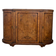 Antique Wooden Buffet With Burl Wood Inlay.