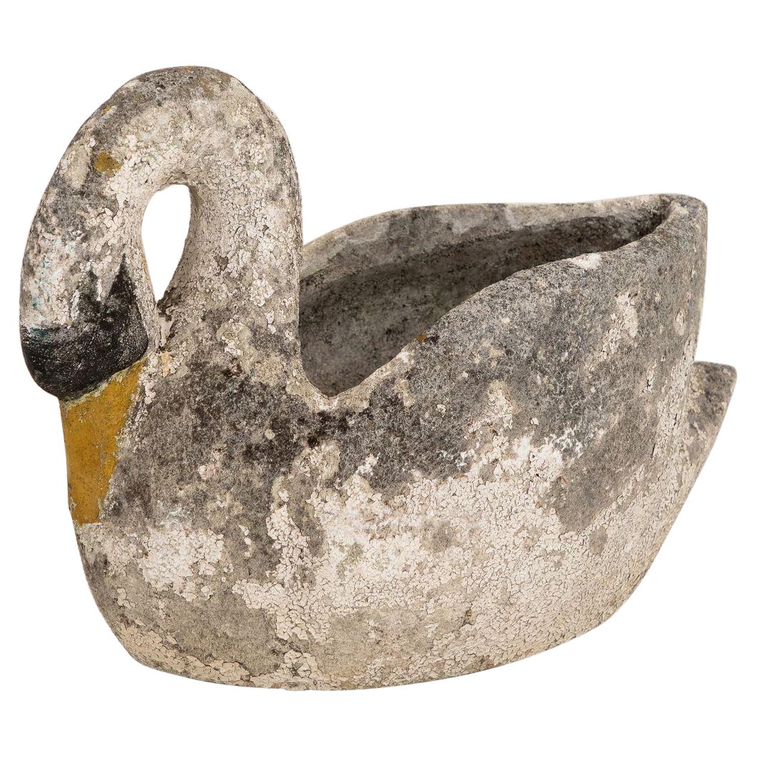 Reconstituted Stone Swan Planter, English Early 20th Century For Sale