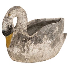 Used Reconstituted Stone Swan Planter, English Early 20th Century