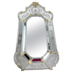 Vintage Mid-Century Venetian Murano Glass Mirror Attributed to Ercole Barovier 1960s