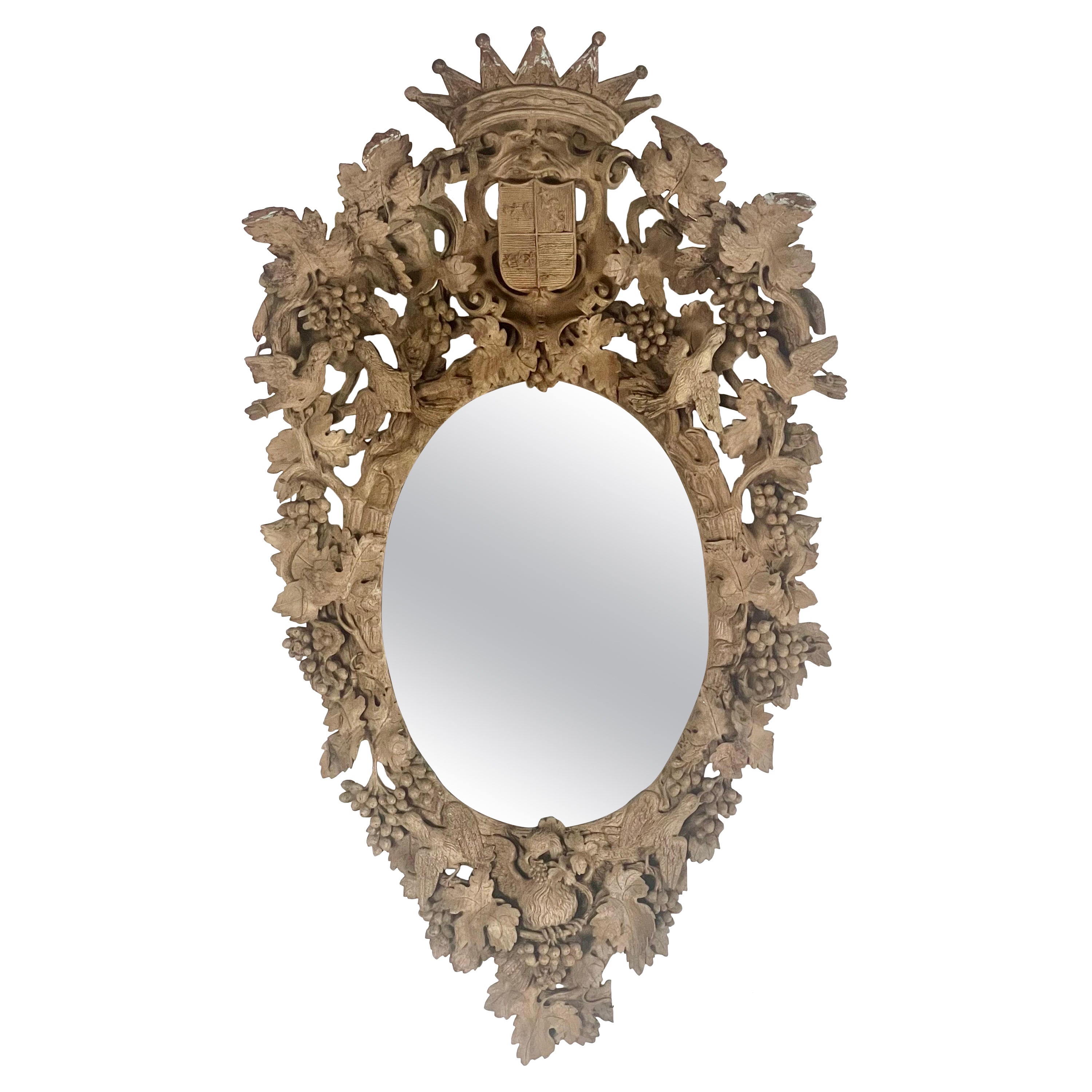 Miroir sculpté allemand du 18e siècle