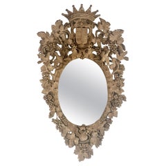 Antique 18th Century German Carved Mirror