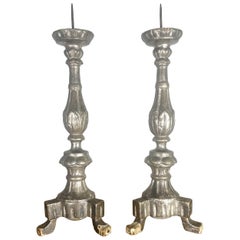 Chandeliers italiens du 19e siècle en argent doré