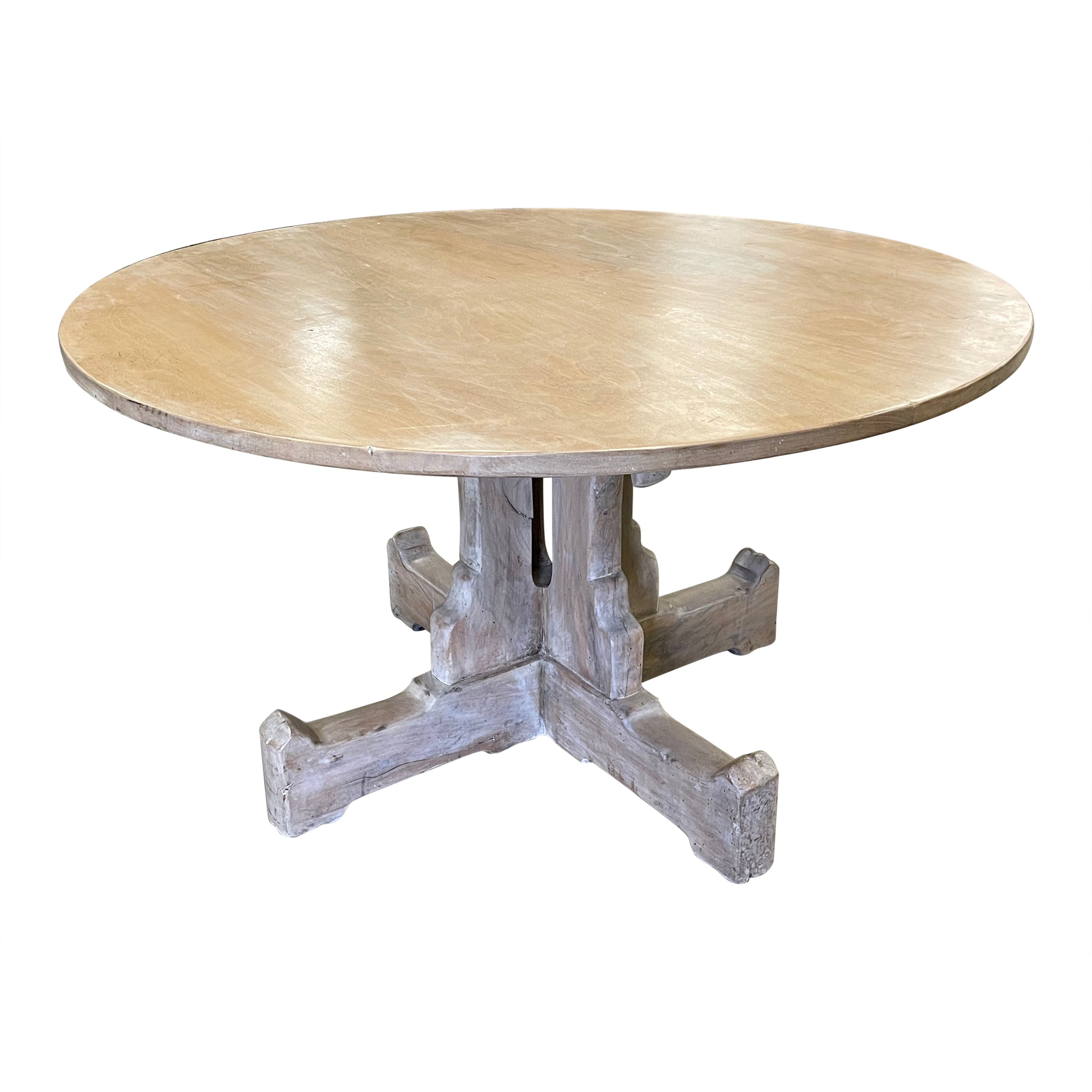 Antique Walnut Round Breakfast Table For Sale