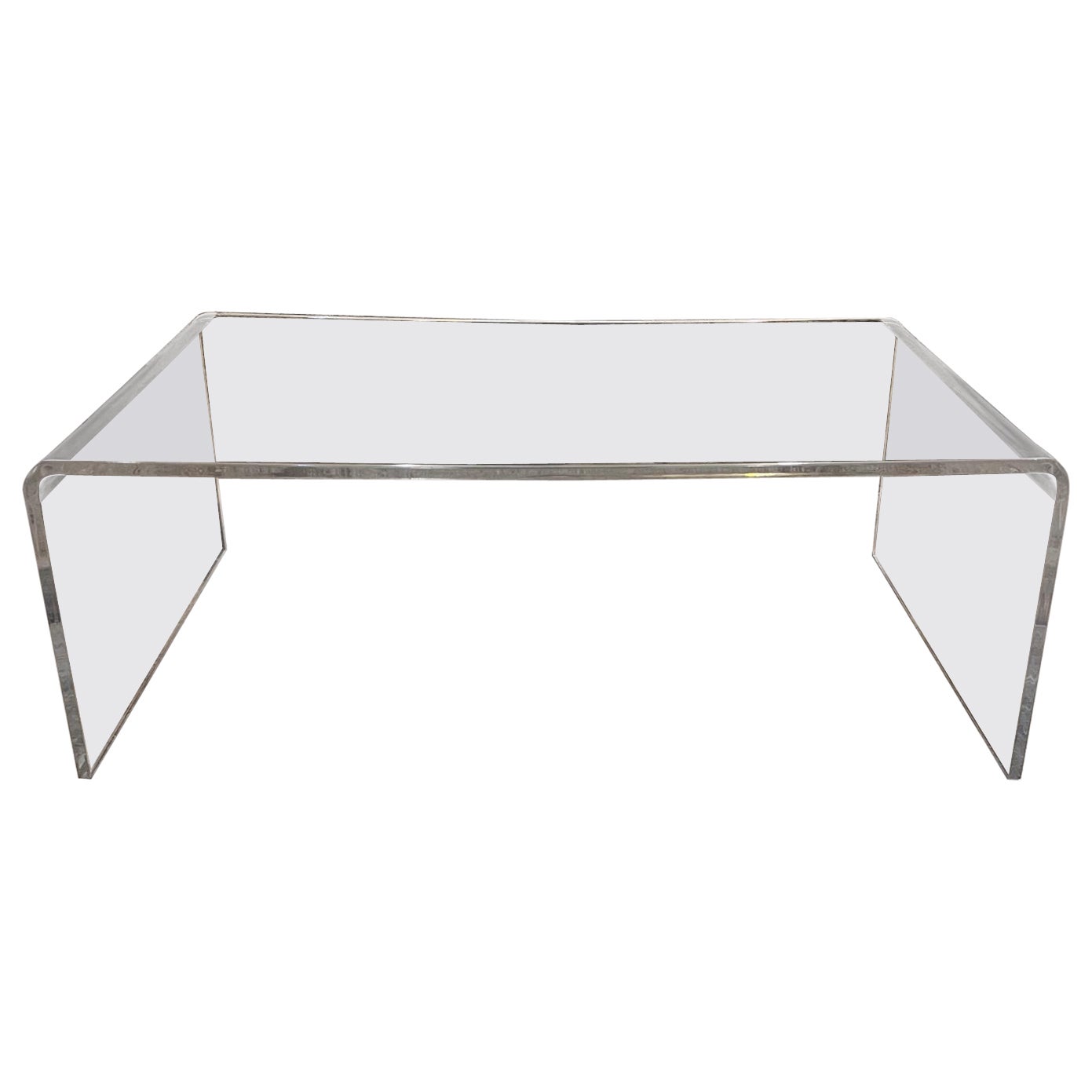 Modern Lucite Waterfall Coffee Table For Sale