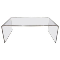 Retro Modern Lucite Waterfall Coffee Table