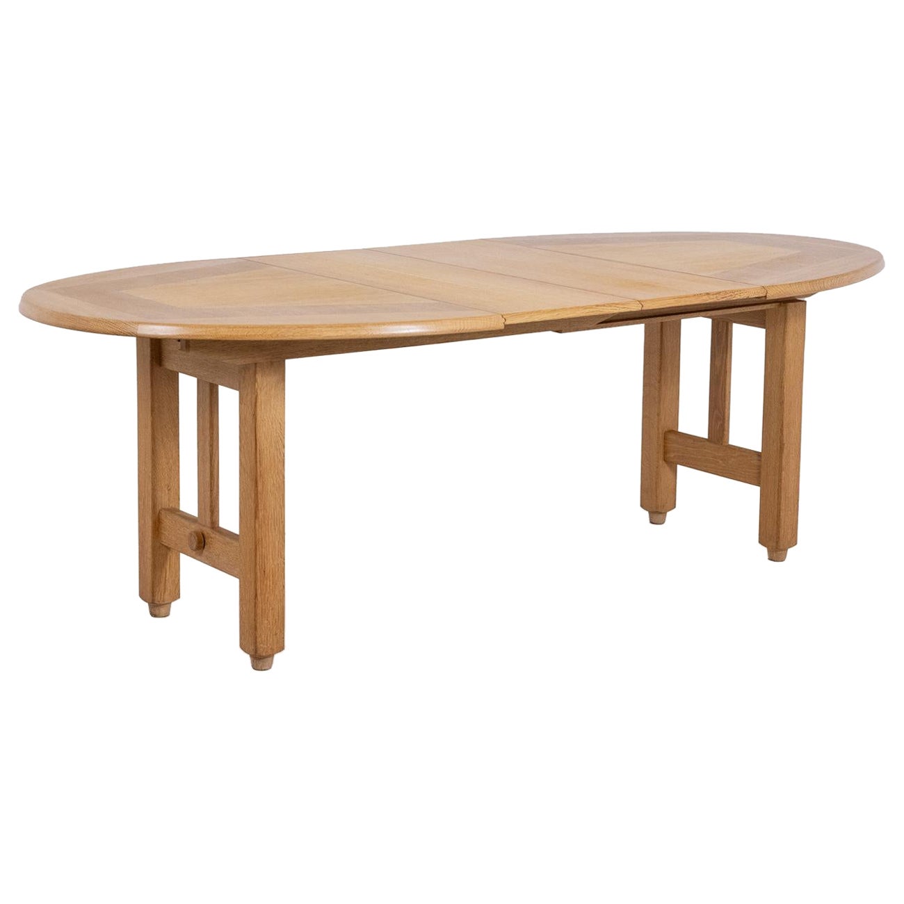 Guillerme et Chambron. Natural oak table. 1970s. For Sale