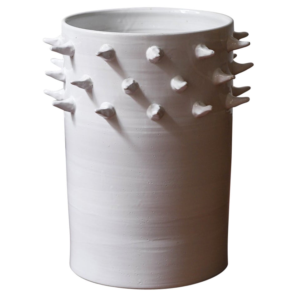 Seltene Spina-Vase aus glasierter Keramik von Umberto Mantineo im Angebot