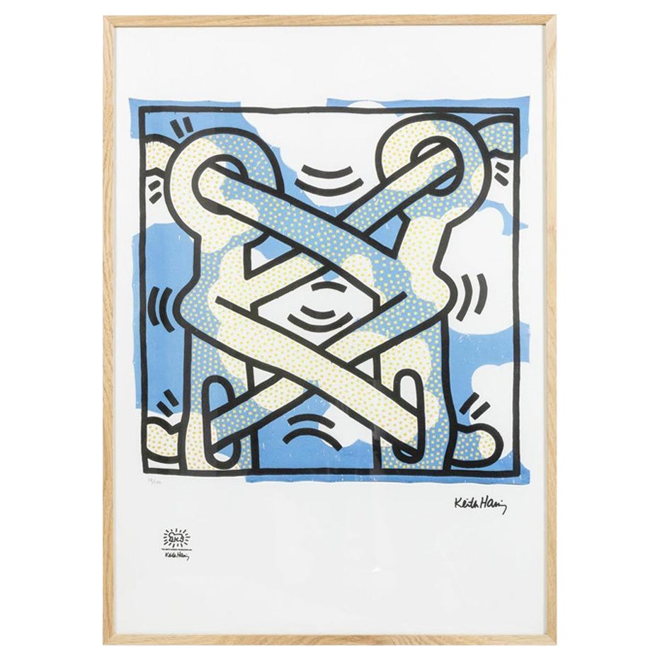 Keith Haring, sérigraphie de soie, années 1990 en vente