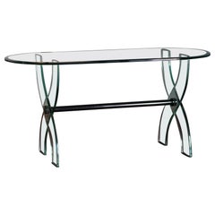 Used Glass desk, Italy 1980
