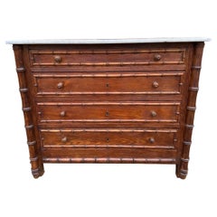 Antique 19th Century Faux Bamboo Chest