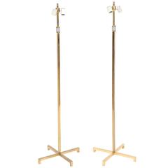 Pair of Brass T. H. Robsjohn-Gibbings Floor Lamps for Hansen